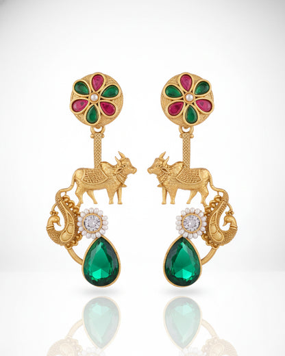 Manovya Designer Cow Earring