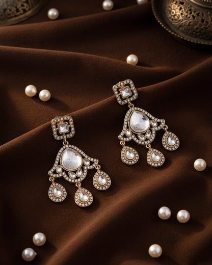 Shravni Designer Zircone Polki Dupe Earring