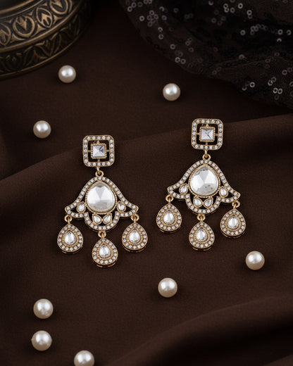 Shravni Designer Zircone Polki Dupe Earring