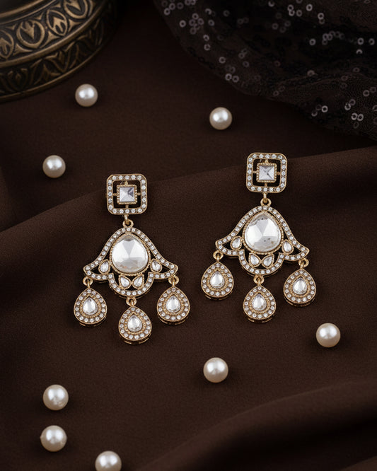 Shravni Designer Zircone Polki Dupe Earring