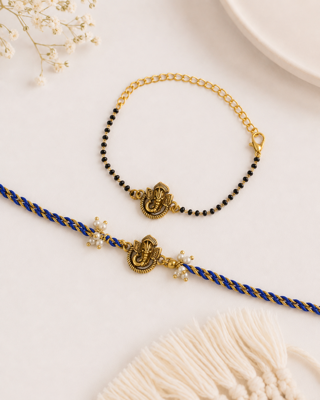 Advik Bhaiya Bhabhi Rakhi Bracelet Set | Tilak Set Included