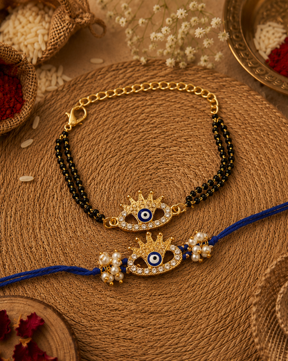 Amay Bhaiya Bhabhi Rakhi Bracelet Set | Tilak Set Included