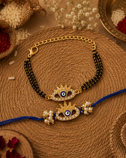 Amay Bhaiya Bhabhi Rakhi Bracelet Set | Tilak Set Included