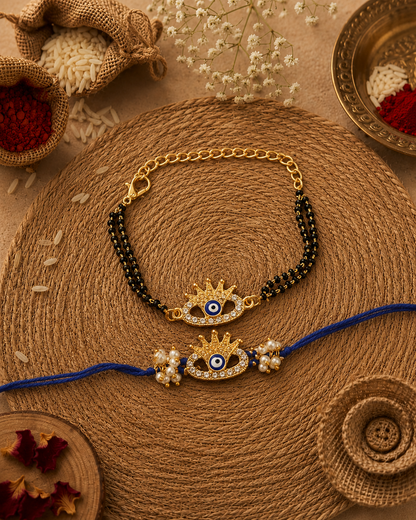Amay Bhaiya Bhabhi Rakhi Bracelet Set | Tilak Set Included