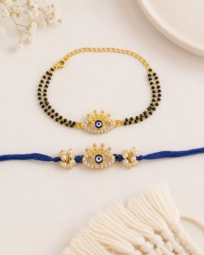 Amay Bhaiya Bhabhi Rakhi Bracelet Set | Tilak Set Included