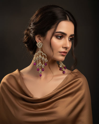 Purple Ahsas Designer Premium Earring