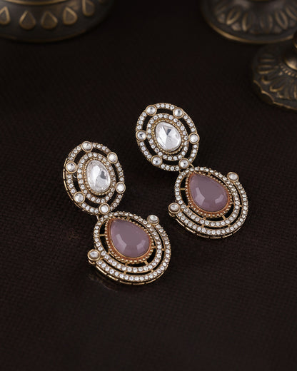 Blush Hania Premium Designer Zircone Polki Dupe Earring