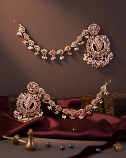 Blush Arajashree Bahubali Chandbali with Sahara