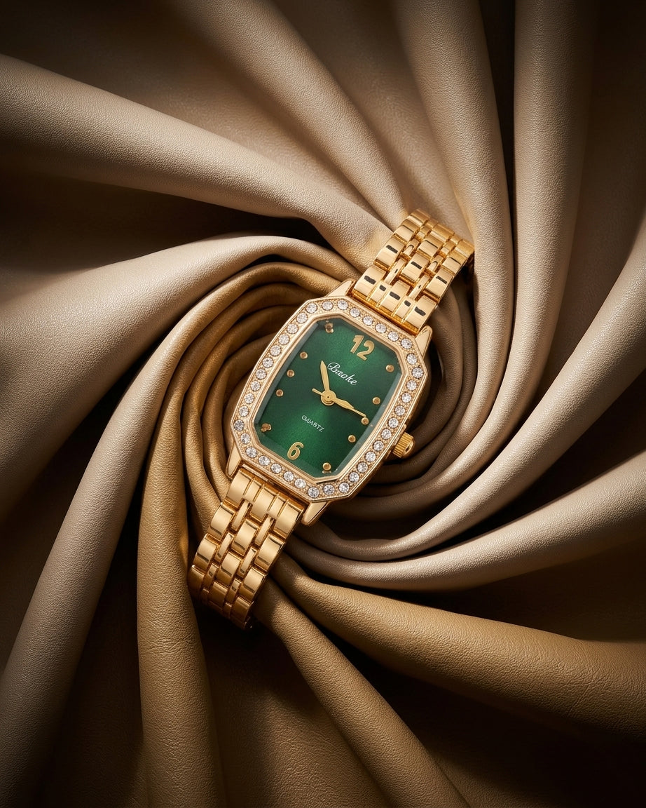 Marcel Quartz Wrist Watch - Emerald Gold