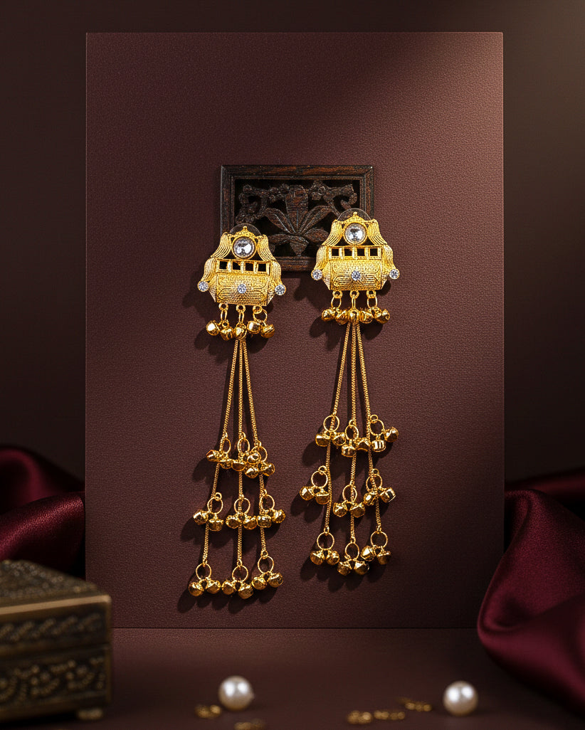 Krishiv Oxidised Earring - Gold