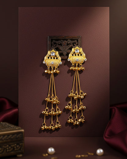 Krishiv Oxidised Earring - Gold