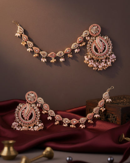 Blush Arajashree Bahubali Chandbali with Sahara