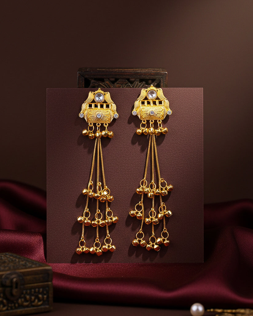 Krishiv Oxidised Earring - Gold