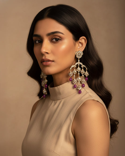 Purple Ahsas Designer Premium Earring