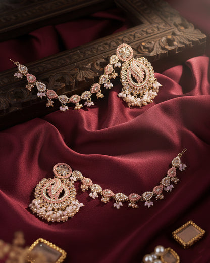 Blush Arajashree Bahubali Chandbali with Sahara