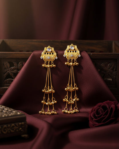 Krishiv Oxidised Earring - Gold