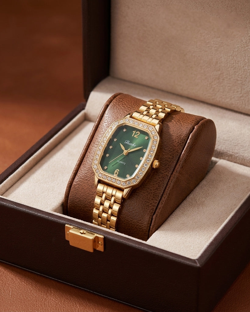 Marcel Quartz Wrist Watch - Emerald Gold