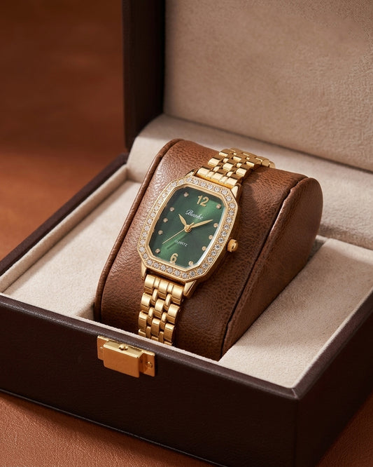 Marcel Quartz Wrist Watch - Emerald Gold
