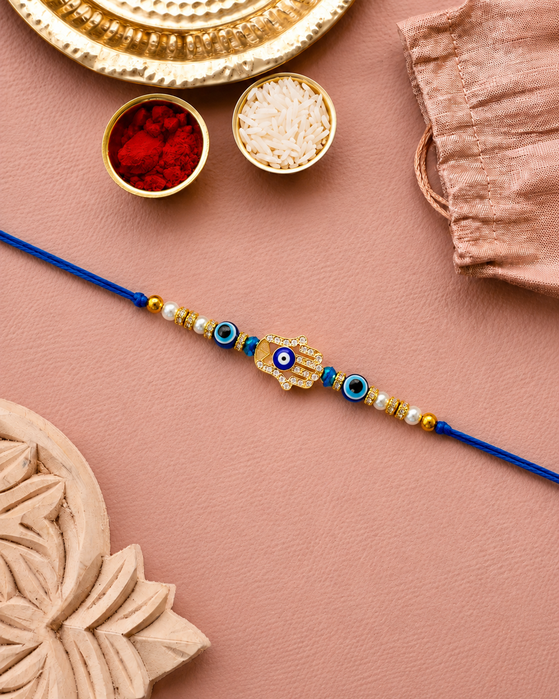 Tavish Evil Eye Rakhi for Brother l Tilak Set Included