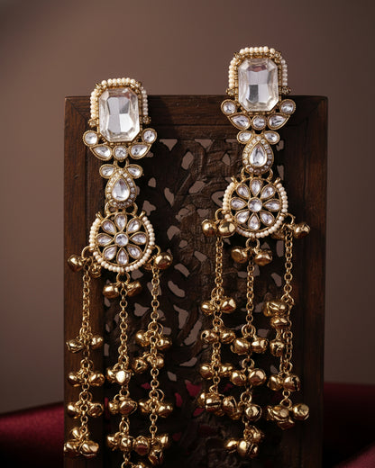 Silver Mehvisha Kashmiri Look Ghunghru Earring