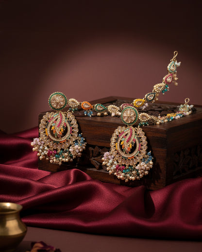 Multi Arajashree Bahubali Chandbali with Sahara