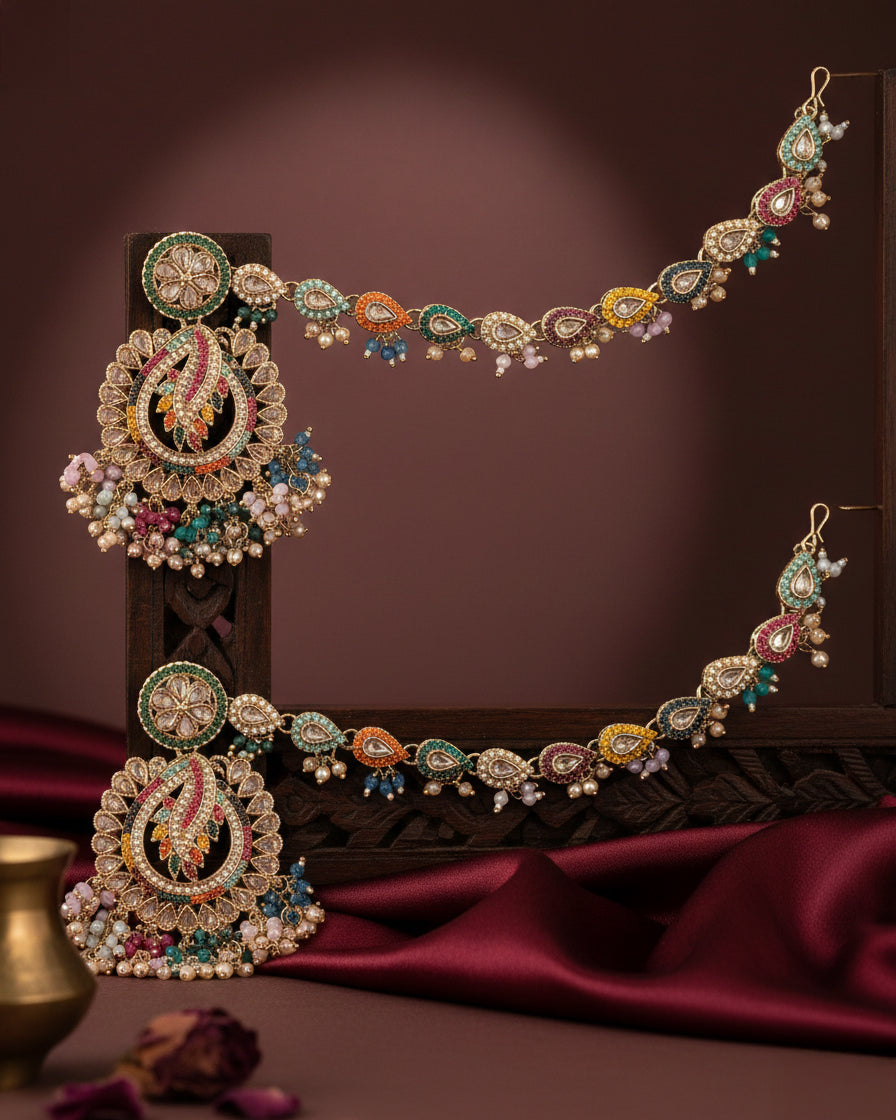 Multi Arajashree Bahubali Chandbali with Sahara