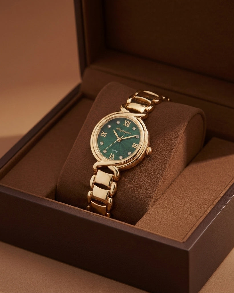 Elric Quartz Wrist Watch - Emerald Gold