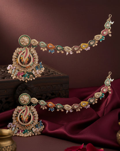 Multi Arajashree Bahubali Chandbali with Sahara