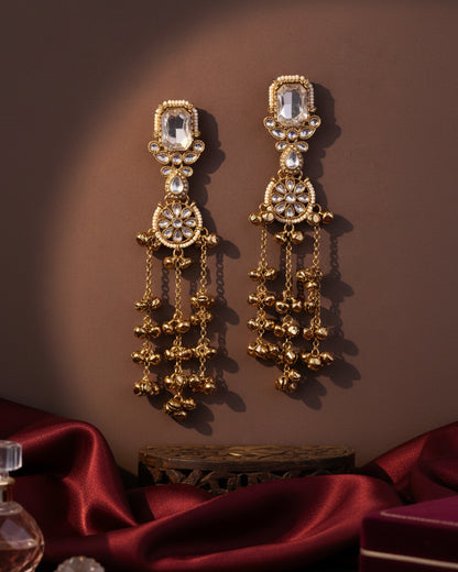 Silver Mehvisha Kashmiri Look Ghunghru Earring