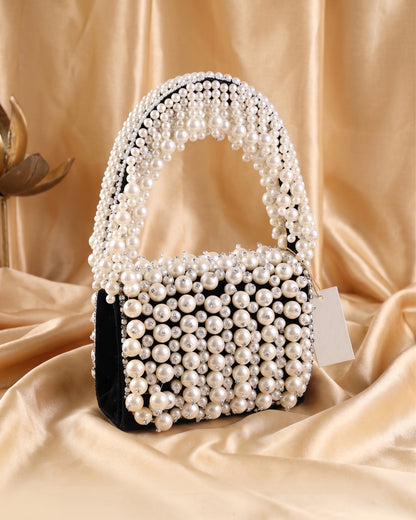Black Bella Pearlstone Flap Clutch