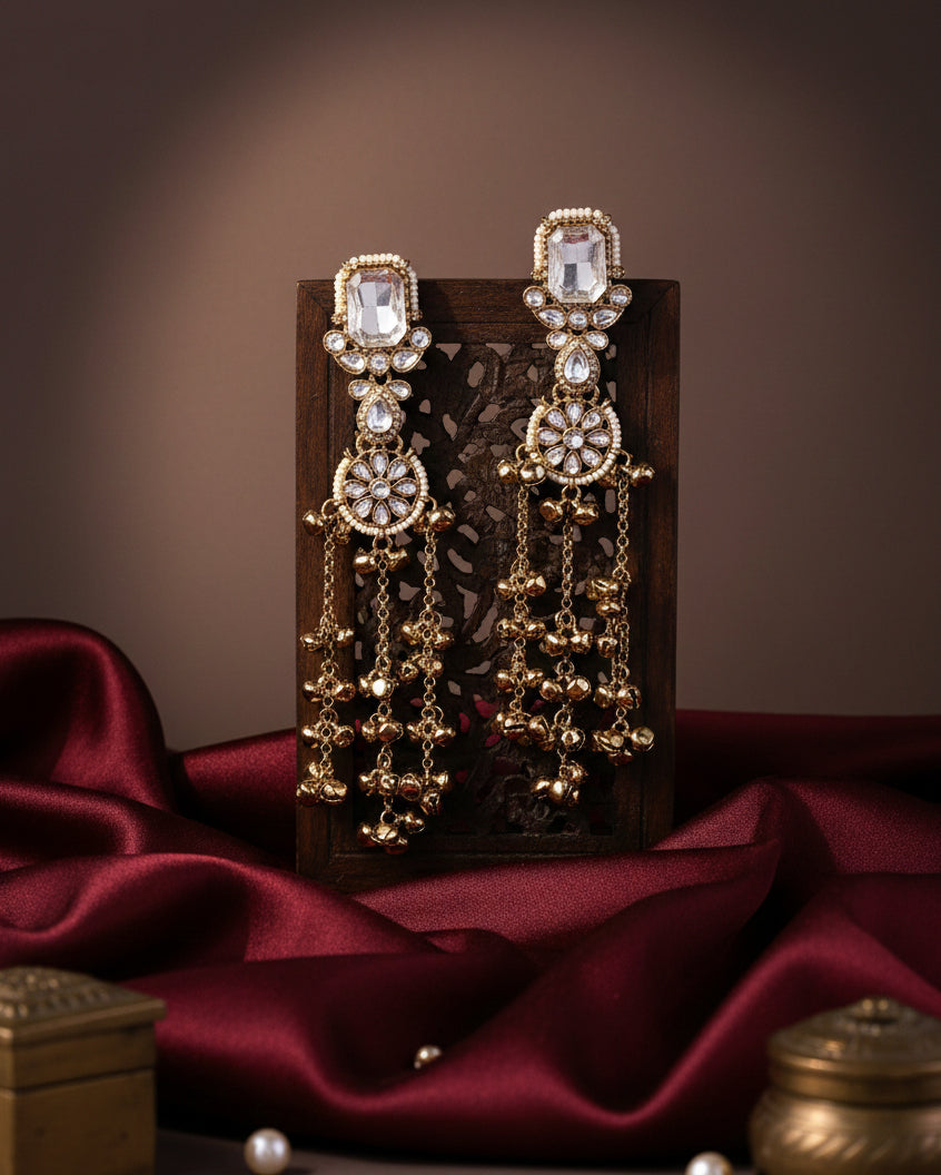 Silver Mehvisha Kashmiri Look Ghunghru Earring