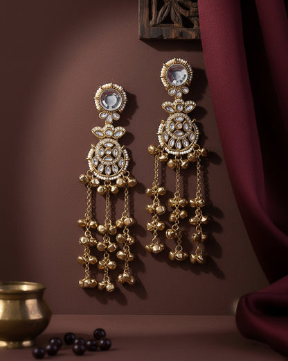 Silver Isharv Kashmiri Look Ghunghru Earring