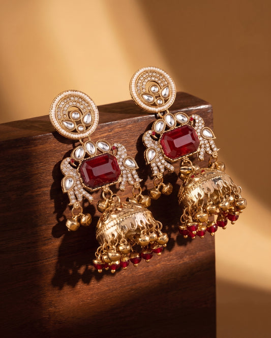 Ruby Varisha Kashmiri Look Ghunghru Jhumka Earring