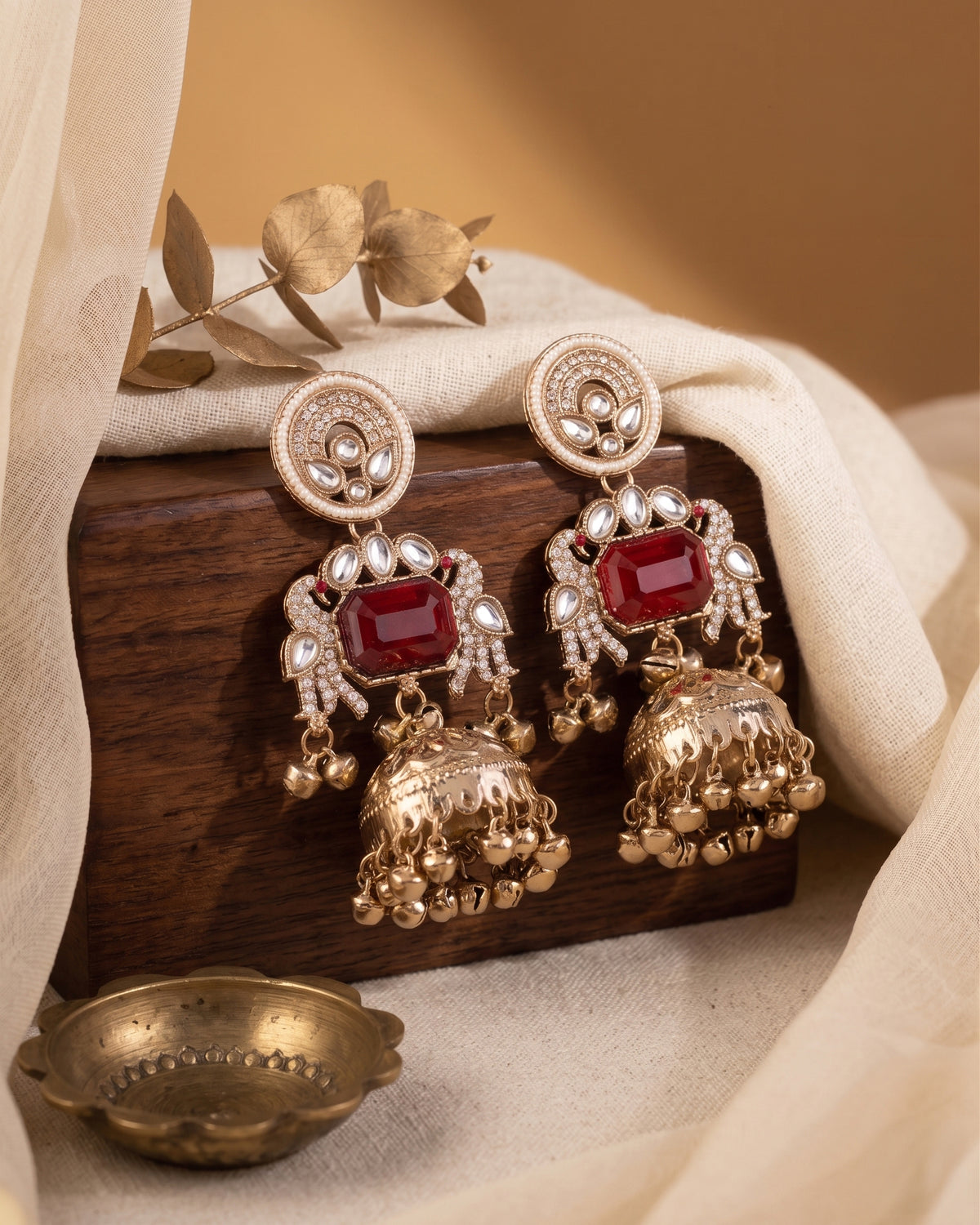 Ruby Varisha Kashmiri Look Ghunghru Jhumka Earring
