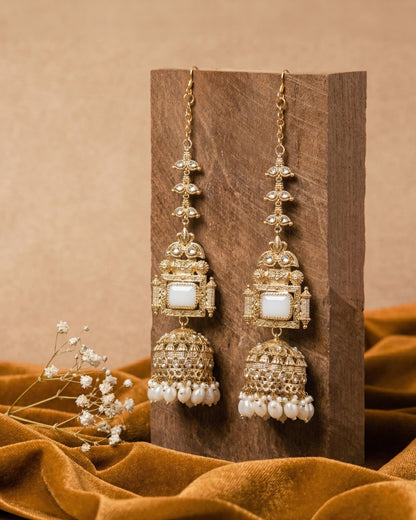 Ivory Nainika Jhumka Earring With Sahara