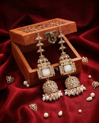 Ivory Nainika Jhumka Earring With Sahara