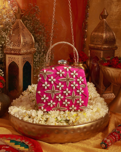 Pink Kalini Suitcase Clutch
