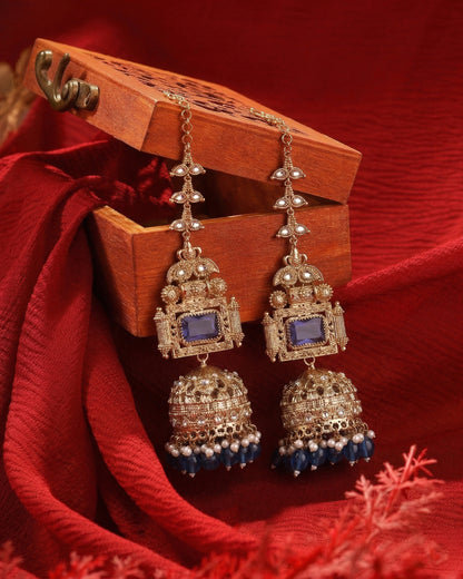 Blue Nainika Jhumka Earring With Sahara