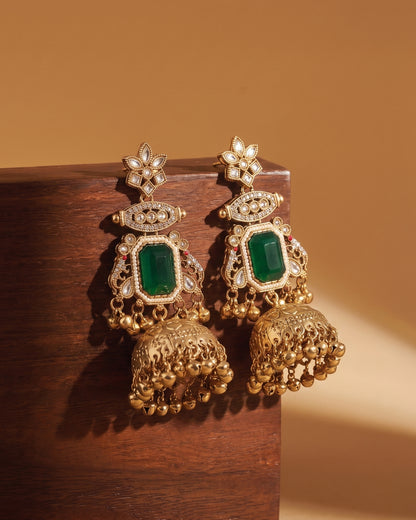 Emerald Marisha Kashmiri Look Ghunghru Jhumka Earring