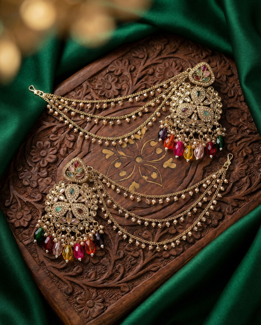 Multi Arambhi Bahubali Chandbali with Sahara