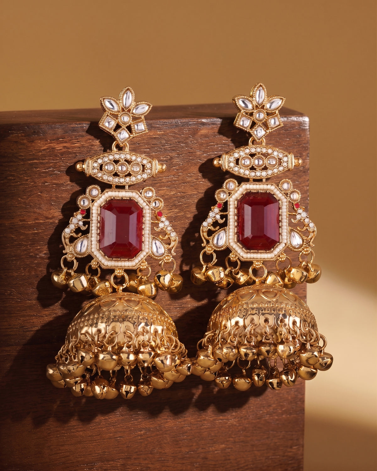 Ruby Marisha Kashmiri Look Ghunghru Jhumka Earring