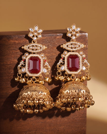 Ruby Marisha Kashmiri Look Ghunghru Jhumka Earring