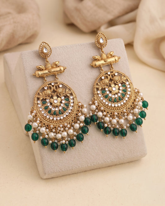 Green Nushrat Chandbali