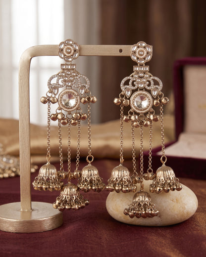 Silver Miraya Kashmiri Look Ghunghru Jhumka Earring