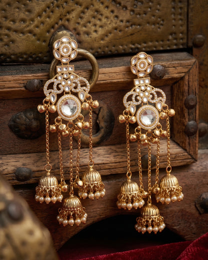 Silver Miraya Kashmiri Look Ghunghru Jhumka Earring