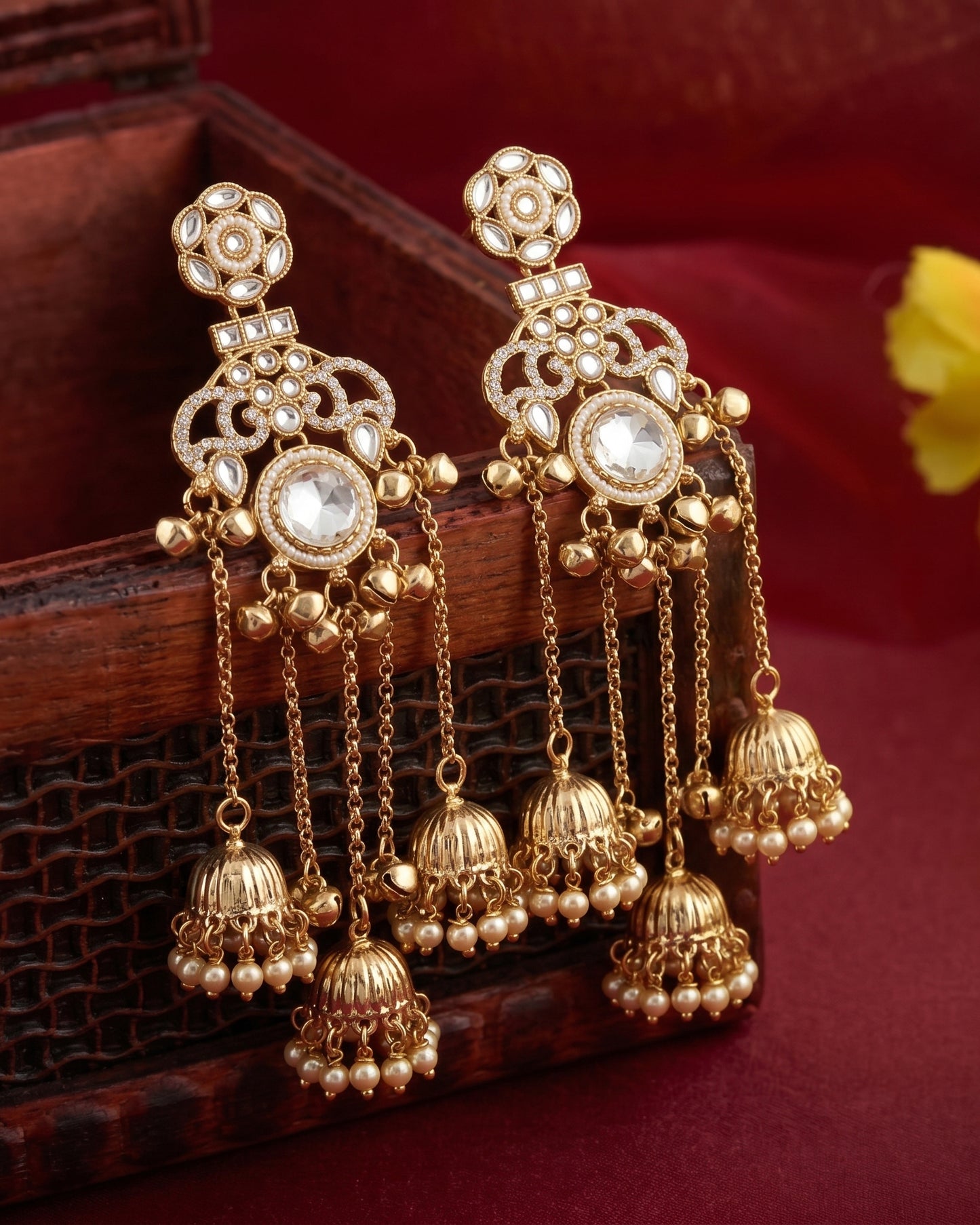 Silver Miraya Kashmiri Look Ghunghru Jhumka Earring