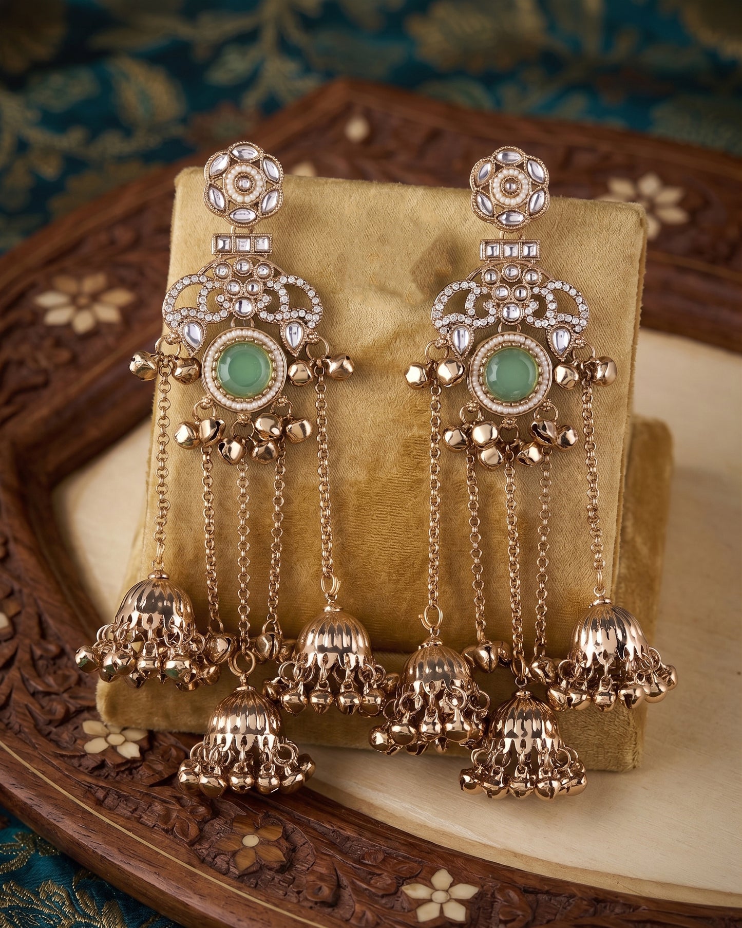 Olive Miraya Kashmiri Look Ghunghru Jhumka Earring