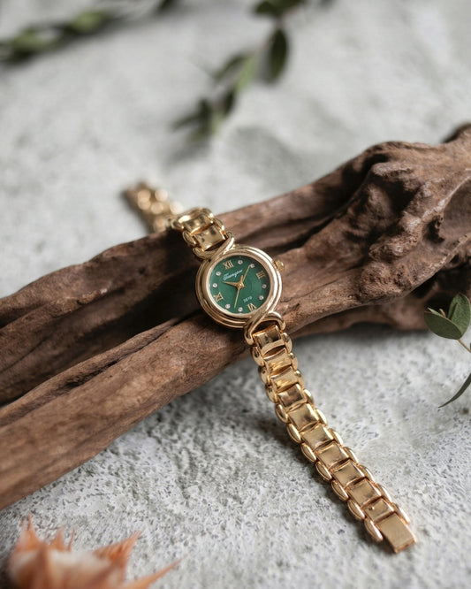 Elric Quartz Wrist Watch - Emerald Gold