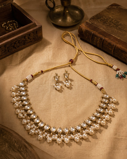Pearl Presha Mini Kundan Choker Necklace Set