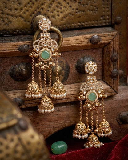 Olive Miraya Kashmiri Look Ghunghru Jhumka Earring
